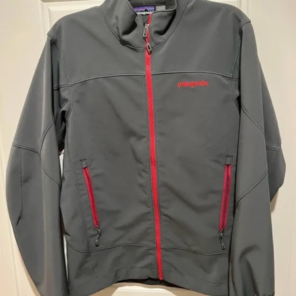 Grey and red Patagonia sweater